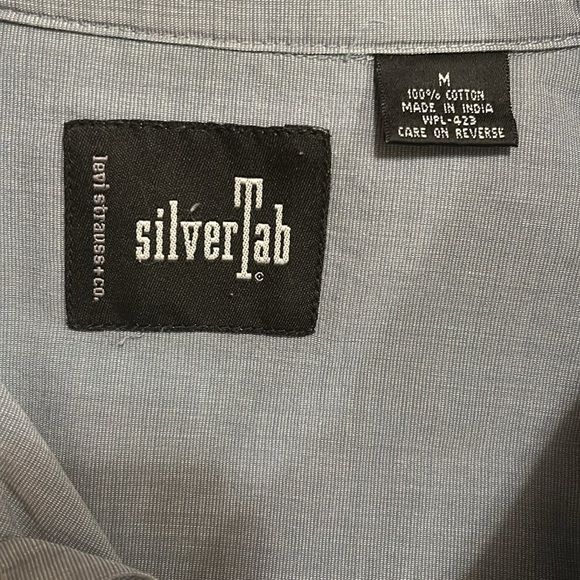 Levi’s Silvertab Slate Blue Cotton Short Sleeve Shirt Men’s Medium - Picture 7 of 7